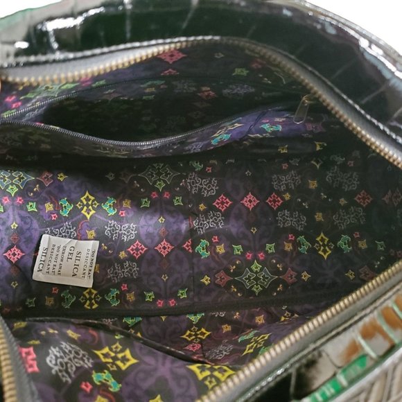 Helen Welsh Black Crocodile Embossed Leather Shoulder Bag W/ Dust Bag $398 NEW - Picture 10 of 10